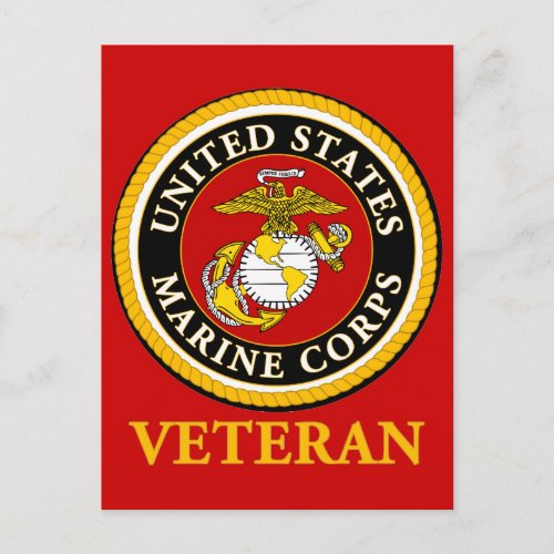 US Marine Official Seal _ Veteran Postcard
