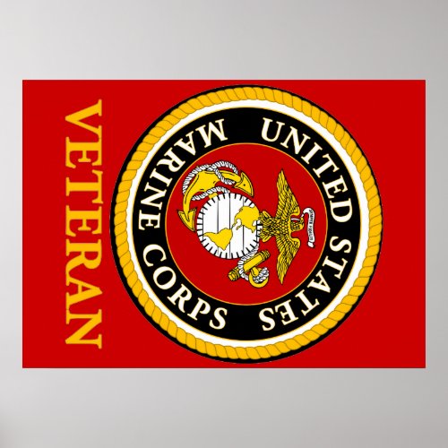 US Marine Official Seal _ Veteran Poster