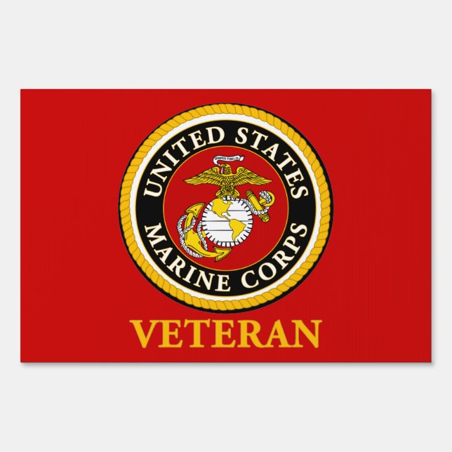 US Marine Official Seal - Veteran Yard Sign (Front)