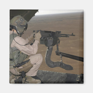 US Marine test firing an M240 heavy machine gun Magnet