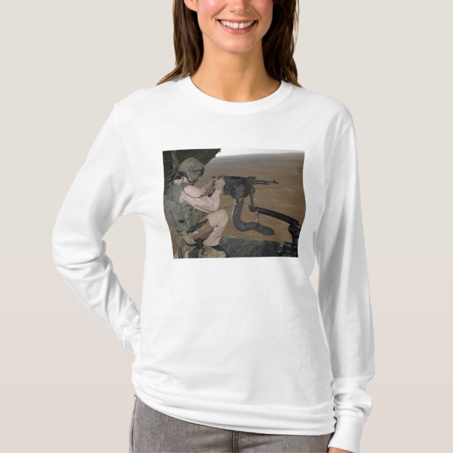 US Marine test firing an M240 heavy machine gun T-Shirt (Front)