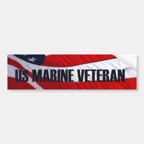 US Marine Veteran American Flag Bumper Sticker
