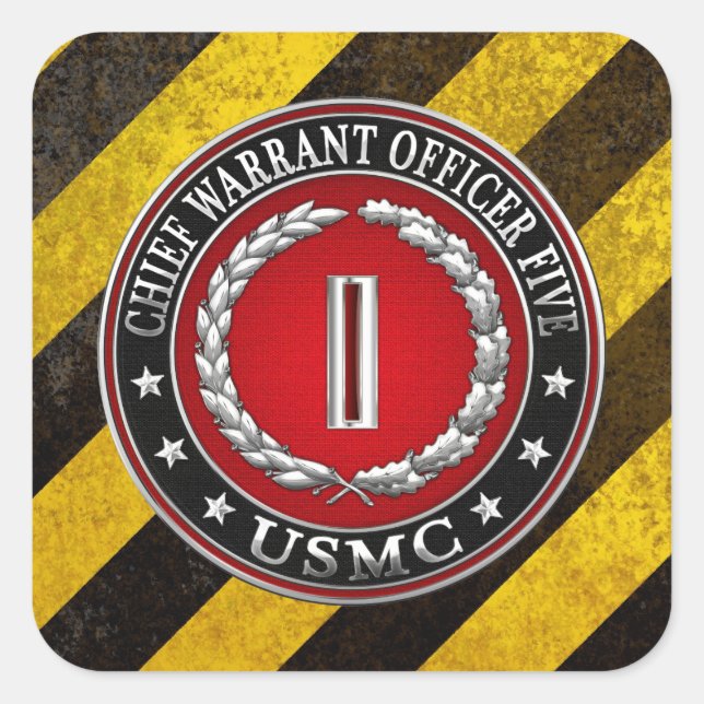 US Marines: Chief Warrant Five (USMC CWO-5) [3D] Square Sticker (Front)