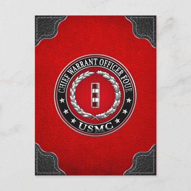 US Marines: Chief Warrant Four (USMC CWO-4) [3D] Postcard (Front)