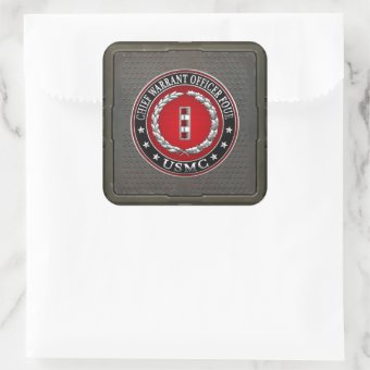 US Marines: Chief Warrant Four (USMC CWO-4) [3D] Square Sticker | Zazzle