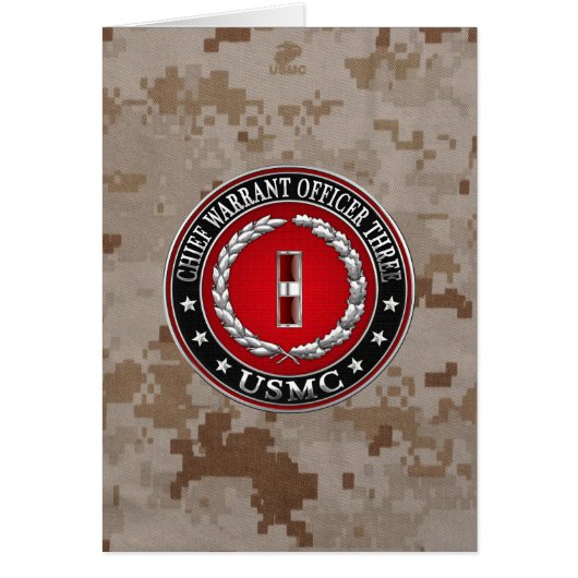 US Marines: Chief Warrant Three (USMC CWO-3) [3D] Cards (Front)