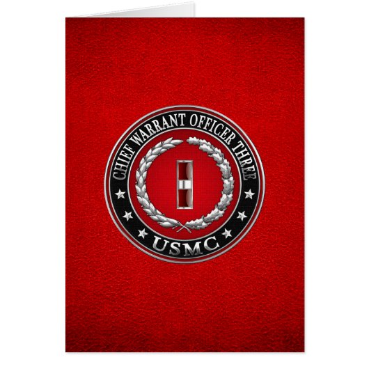 US Marines: Chief Warrant Three (USMC CWO-3) [3D] Cards (Front)