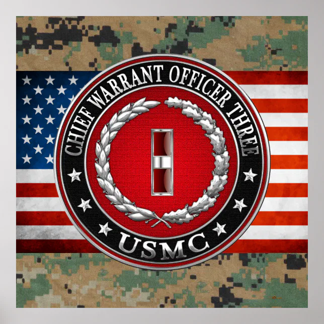 US Marines: Chief Warrant Three (USMC CWO-3) [3D] Poster | Zazzle
