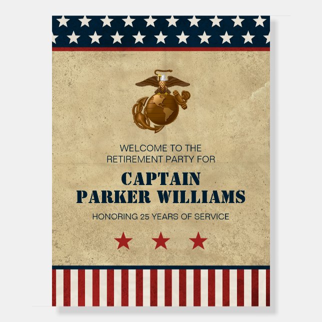 US Marines Corps Retirement Party Foam Board (Front)