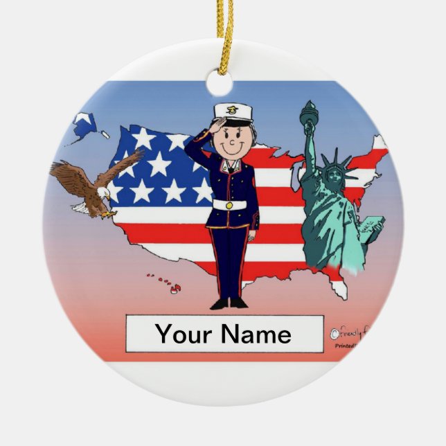 US Marines - Female Ceramic Ornament (Front)
