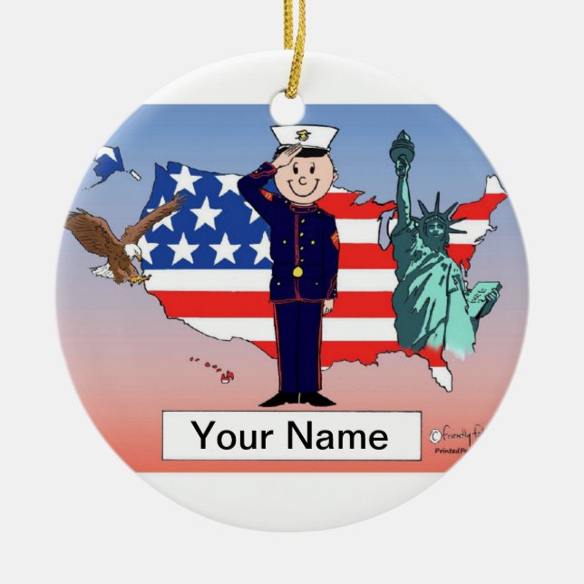US Marines - Male Ceramic Ornament (Front)