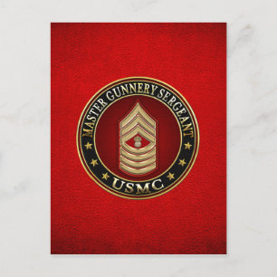 US Marines: Master Gunnery Sergeant (USMC MGySgt) Postcard