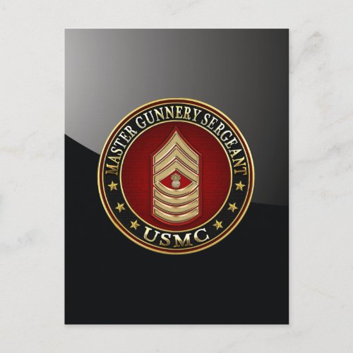 US Marines Master Gunnery Sergeant USMC MGySgt Postcard