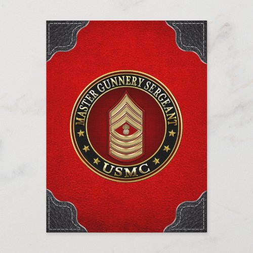 US Marines Master Gunnery Sergeant USMC MGySgt Postcard