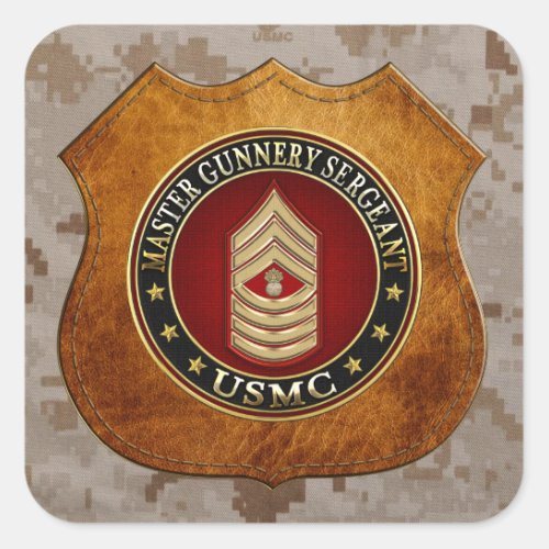 US Marines Master Gunnery Sergeant USMC MGySgt Square Sticker