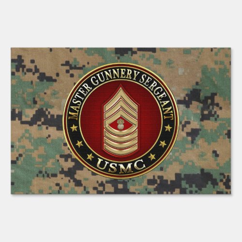 US Marines Master Gunnery Sergeant USMC MGySgt Yard Sign