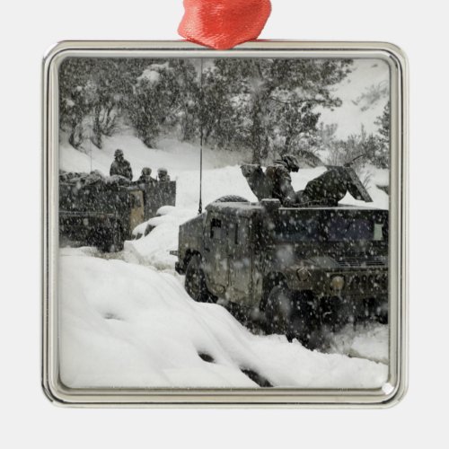 US Marines patrol in Khowst_Gardez Pass Metal Ornament