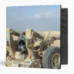 US Marines prepare to fire a howitzer 2 3 Ring Binder