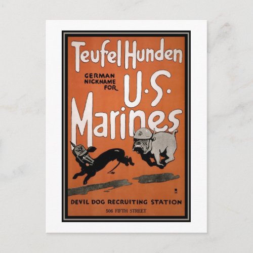 US Marines Recruiting Poster Postcard