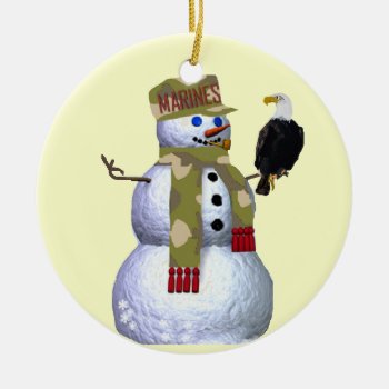 Us Marines Snowman Ornament by turtle_love at Zazzle