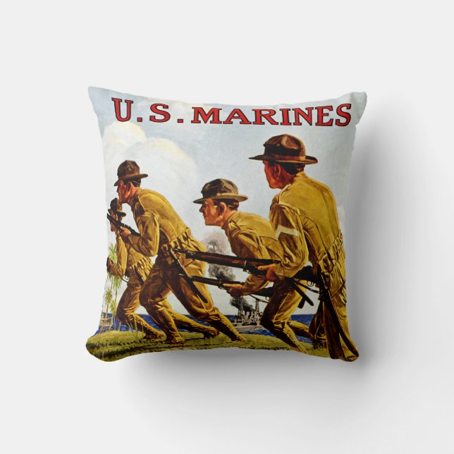 US Marines ~ Soldiers of the Sea Throw Pillow (Front)