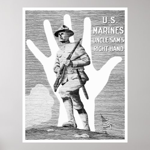 US Marines __ Uncle Sams Right Hand Poster