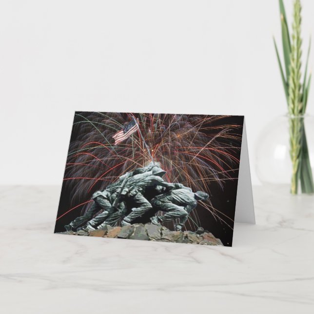 US Marines War Memorial Iwo Jima Fireworks Card (Front)