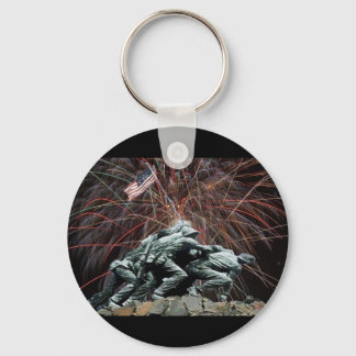 US Marines War Memorial Iwo Jima Fireworks Keychain