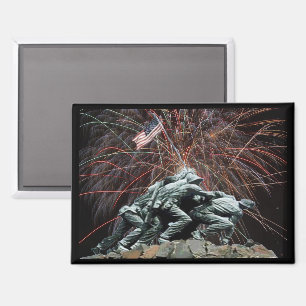 US Marines War Memorial Iwo Jima Fireworks Rec Magnet