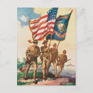 US Marines WW 1 Vintage Poster Postcard