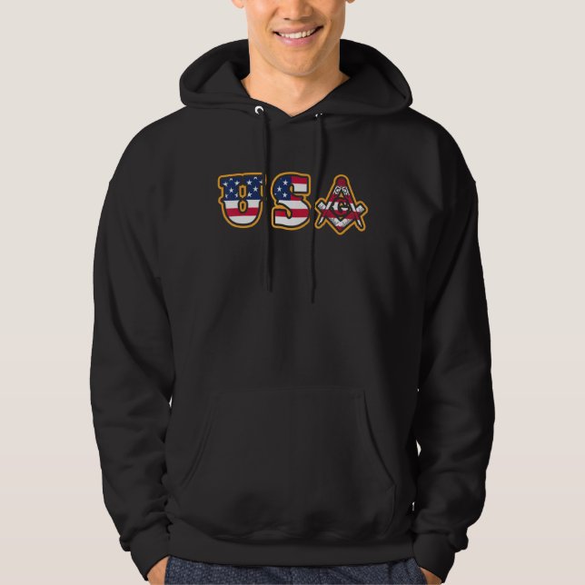 Us Masons Flag Square & Compass Father's Independe Hoodie (Front)