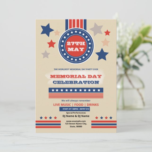 Us memorial day event flyer template (Standing Front)