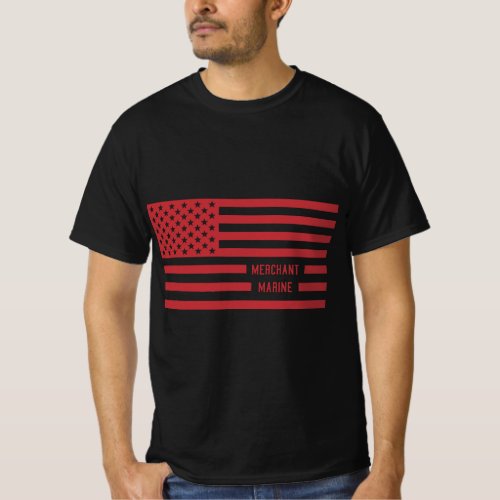 US Merchant Marine American Flag T_Shirt