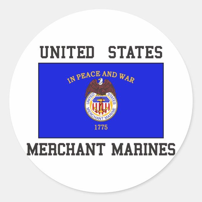 US Merchant Marine Classic Round Sticker (Front)