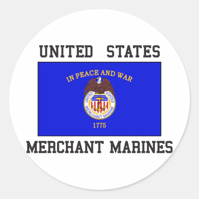 Merchant Sticker US Merchant Marine Classic Round Sticker | Zazzle