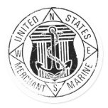 US Merchant Marines by: David Lee Classic Round Sticker