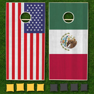 US & Mexico Flag - Patriotic Cornhole Set