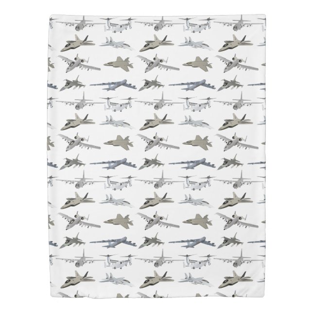 US Military Airplanes Pattern Duvet Cover (Front)