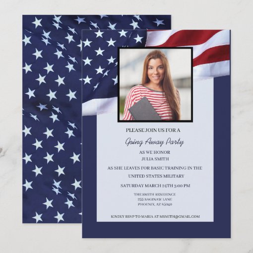 Us Military Bootcamp Going Away Party Invitation | Zazzle