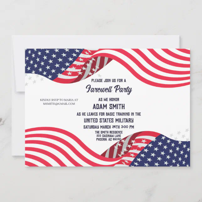 US Military Bootcamp Going Away Party Invitation | Zazzle