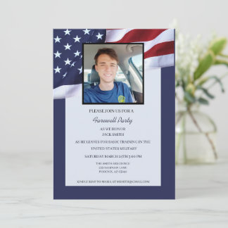 Us Military Bootcamp Going Away Party Invitation