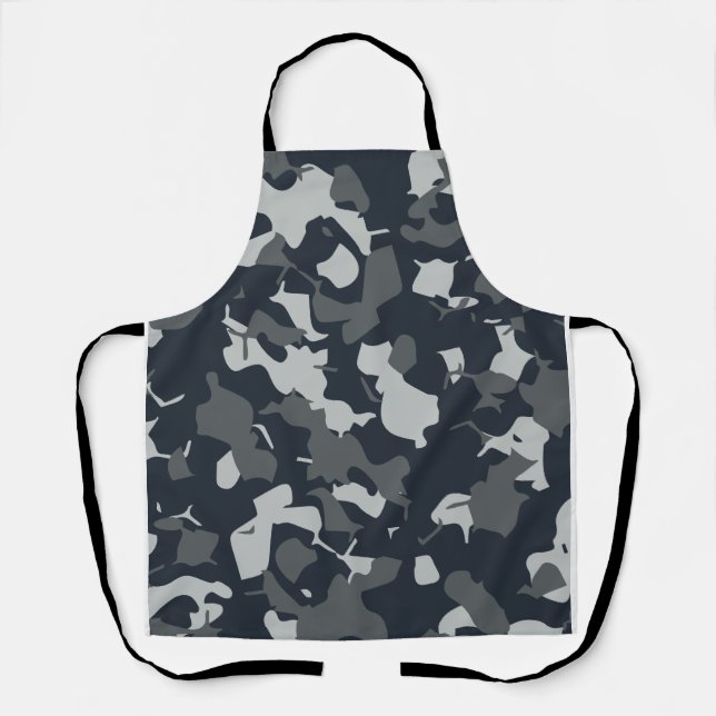 US Military Camouflage Gray Camo Seamless Pattern Apron (Front)