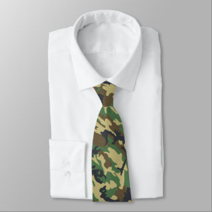 US Military Camouflage Green Camo Pattern Neck Tie