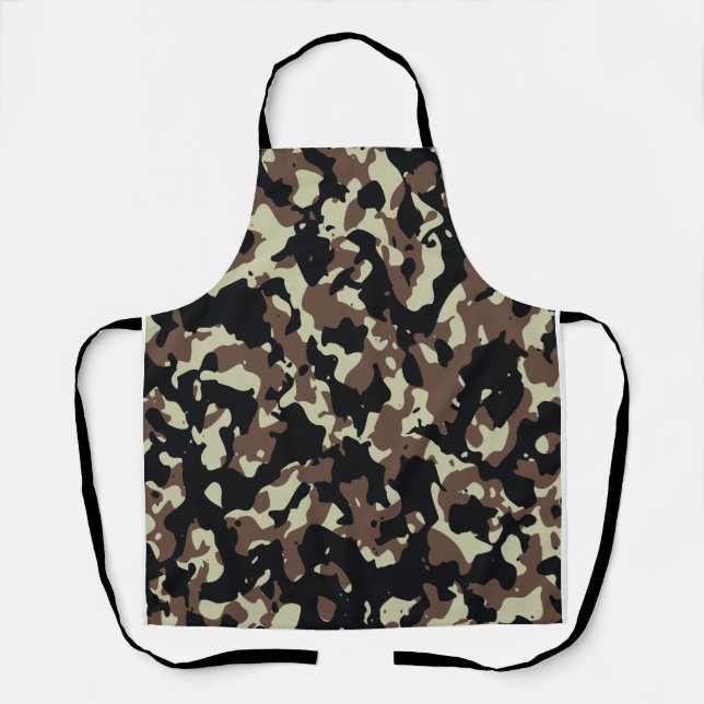 US Military Camouflage Green Camo Seamless Pattern Apron (Front)
