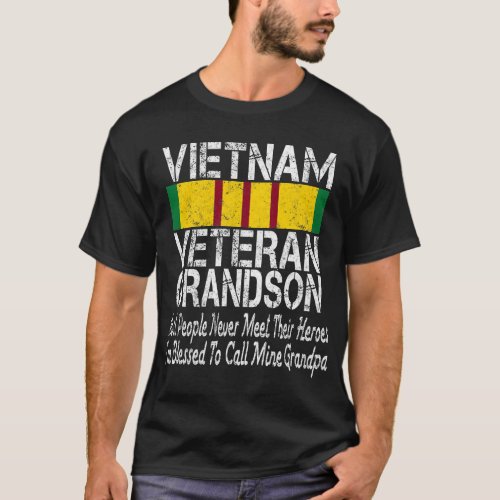 US Military Family Vietnam Veteran Grandson Gift T T_Shirt