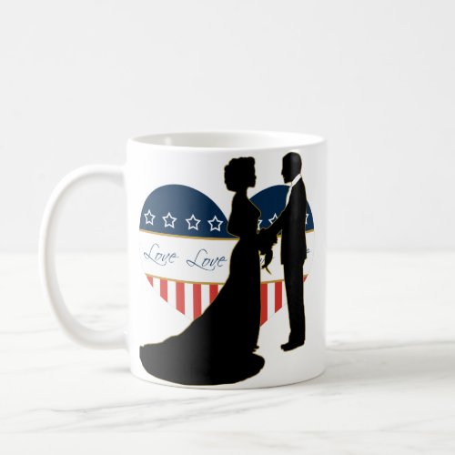 US Military Heart Loving Couple Silhouette Mug