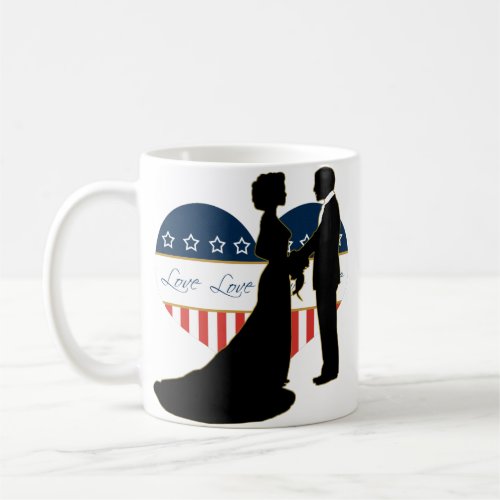 US Military Heart Loving Couple Silhouette Mug