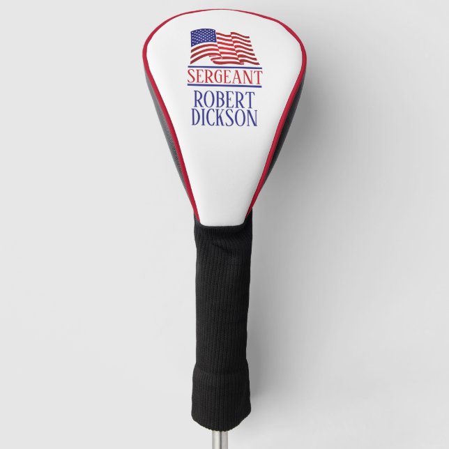 US Military Personalized Golf Head Cover (Front)