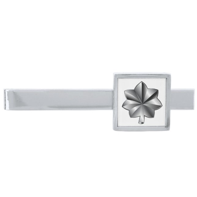 US Military Rank - Lieutenant Colonel Silver Finish Tie Bar (Front)