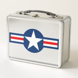 US MILITARY ROUNDEL METAL LUNCH BOX